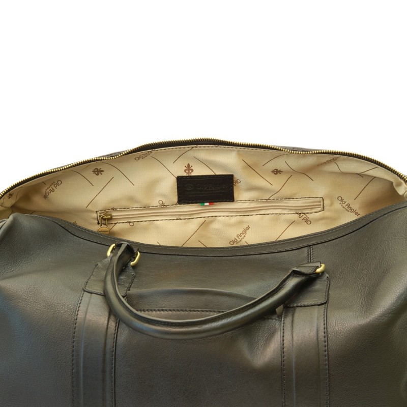 Soft Calfskin Leather Duffel Bag "Kalisz" BL