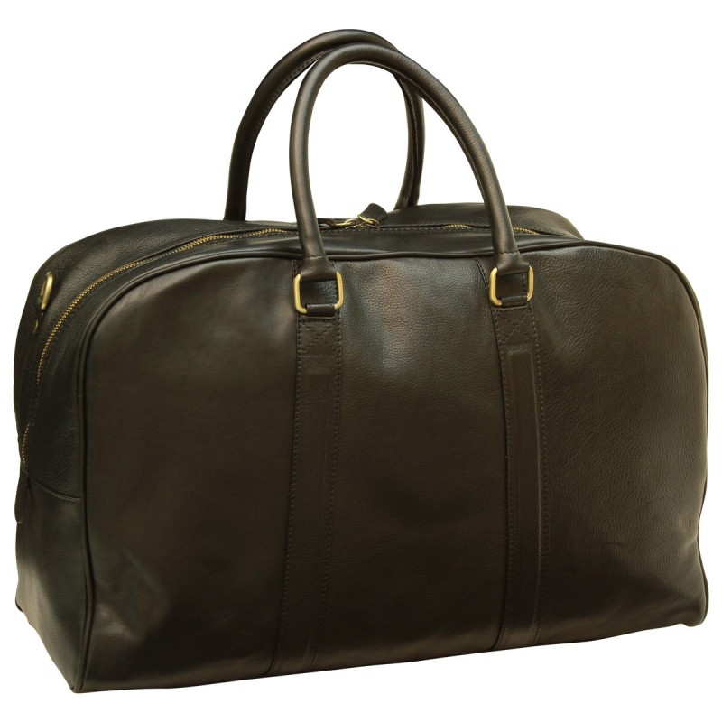 Big, minimalist travel bag in fine calfskin "Grudziądz" CZ