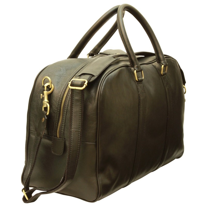 Big, minimalist travel bag in fine calfskin. "Grudziądz" DB