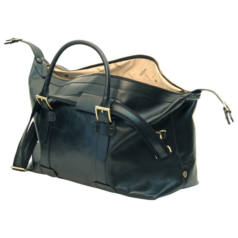 Leather duffel bag "Oborniki" BL