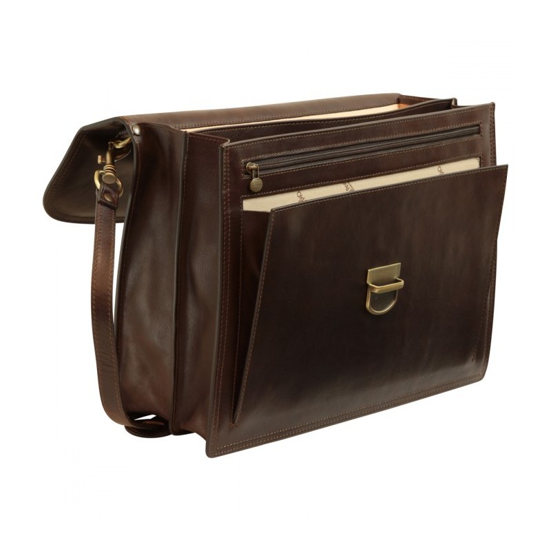 Leather Woman/Man Briefcase "Dresden"