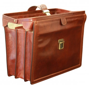 Diplomatic briefcase in full grain leather "Wieliczka"