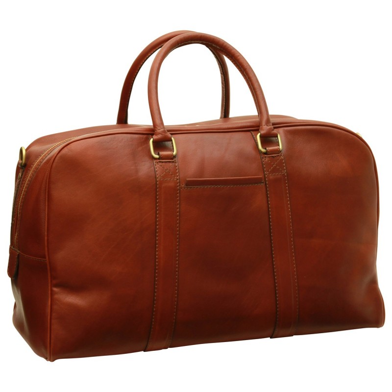 Big, minimalist travel bag in fine calfskin "Grudziądz" B