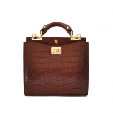 Neat and practical leather handbag "Anna Maria Luisa de' Medici"
