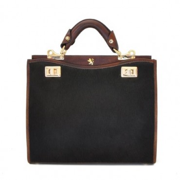 Handbag in horse leather on the front and back "Anna Maria Luisa de' Medici"