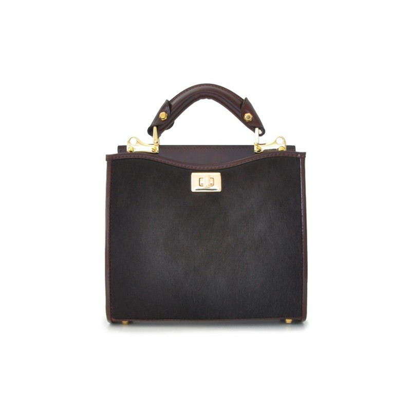 Small handbag in horse leather on the front and back "Anna Maria Luisa de' Medici"
