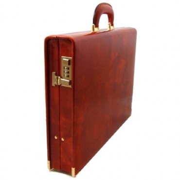 Leather briefcase 24h "Machiavelli Slim" C