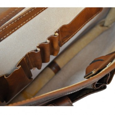 Leather Briefcase "Secchieta"