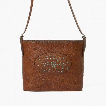 Leather Lady bag "Secchiello Pietre" MI
