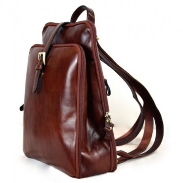 Practical woman leather backpack "Sestina"