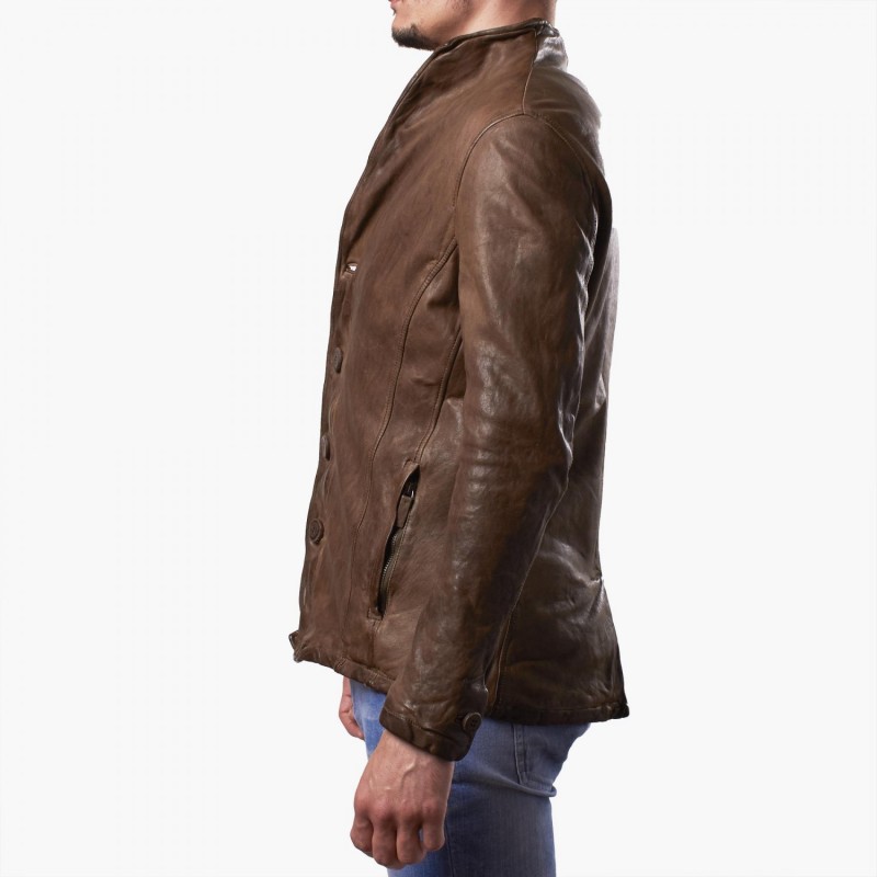 Leather man jacket "Bottoni" BM