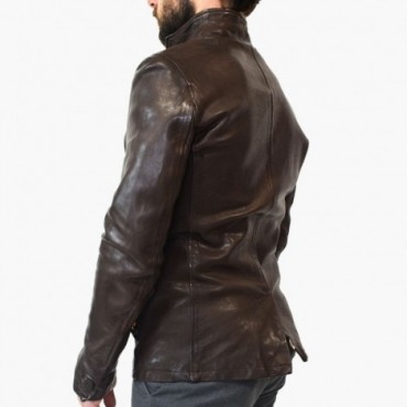 Leather man jacket "Bottoni"