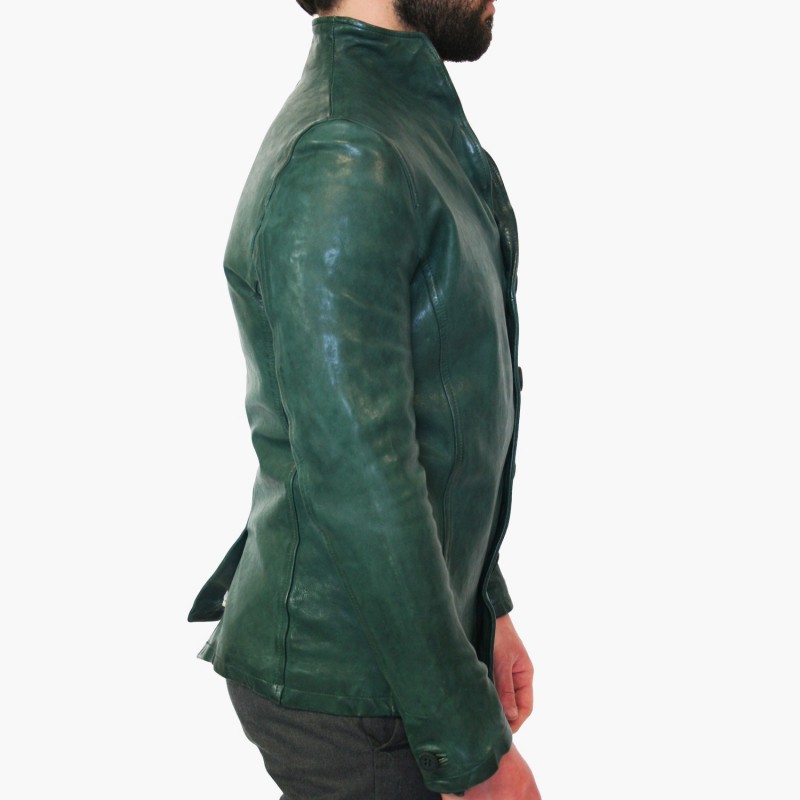 Leather man jacket "Bottoni"