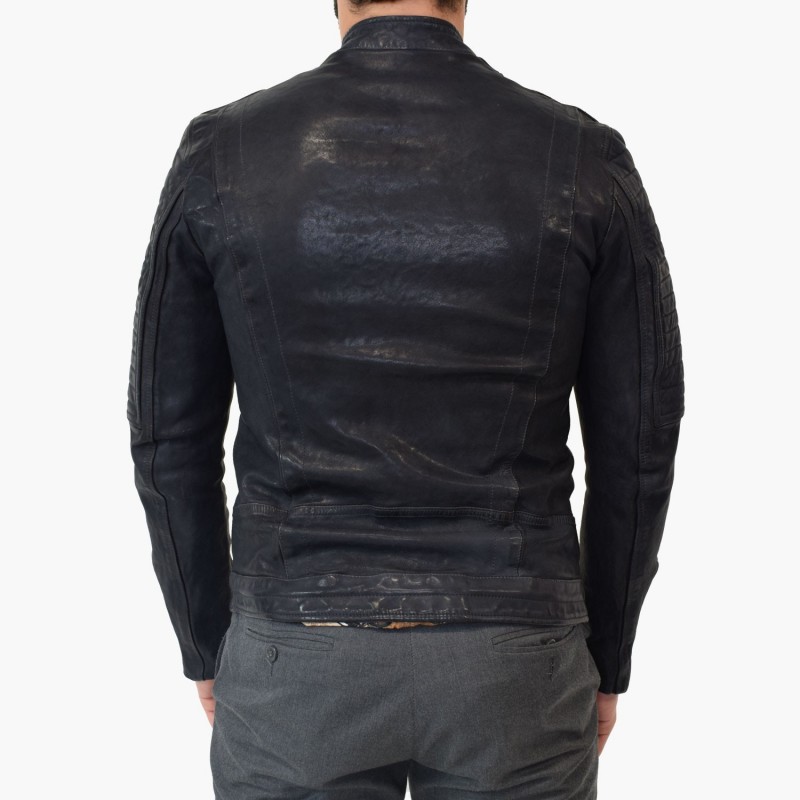 Leather man jacket "Moto" SZ