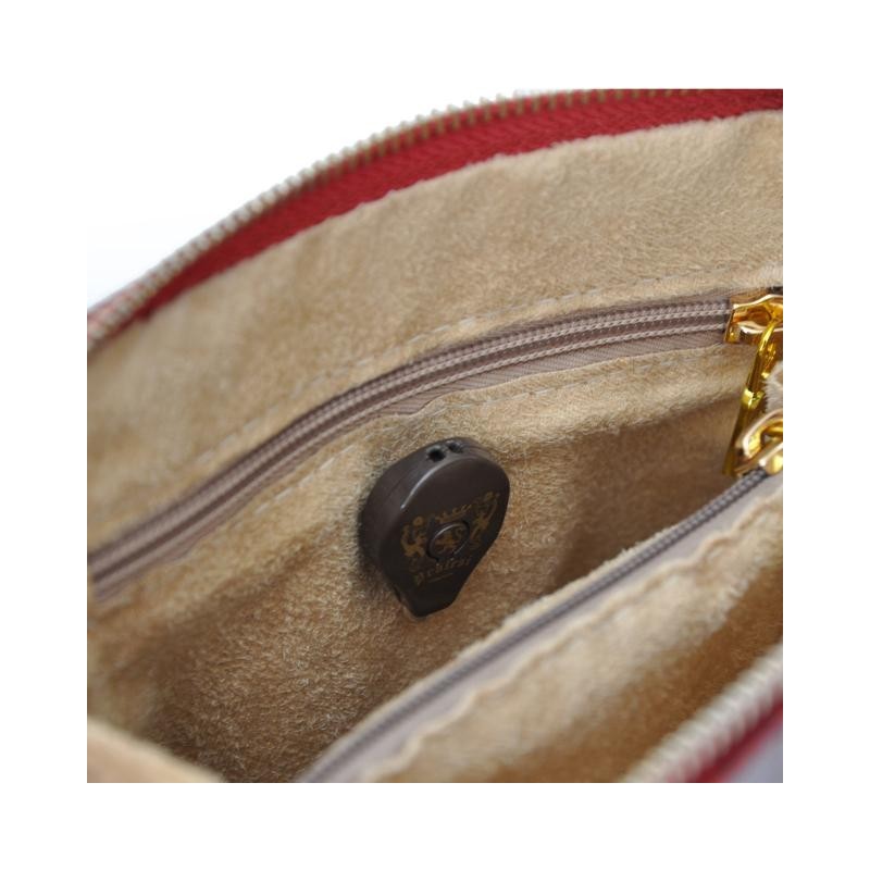 Woman crocodile embossed leather shoulder bag "Volterra" K467