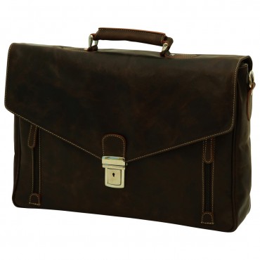 Leather Unisex Briefcase...
