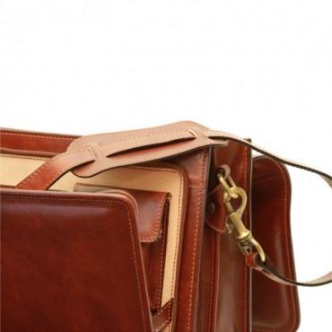 Leather Woman/Man Briefcase "Szczecin"