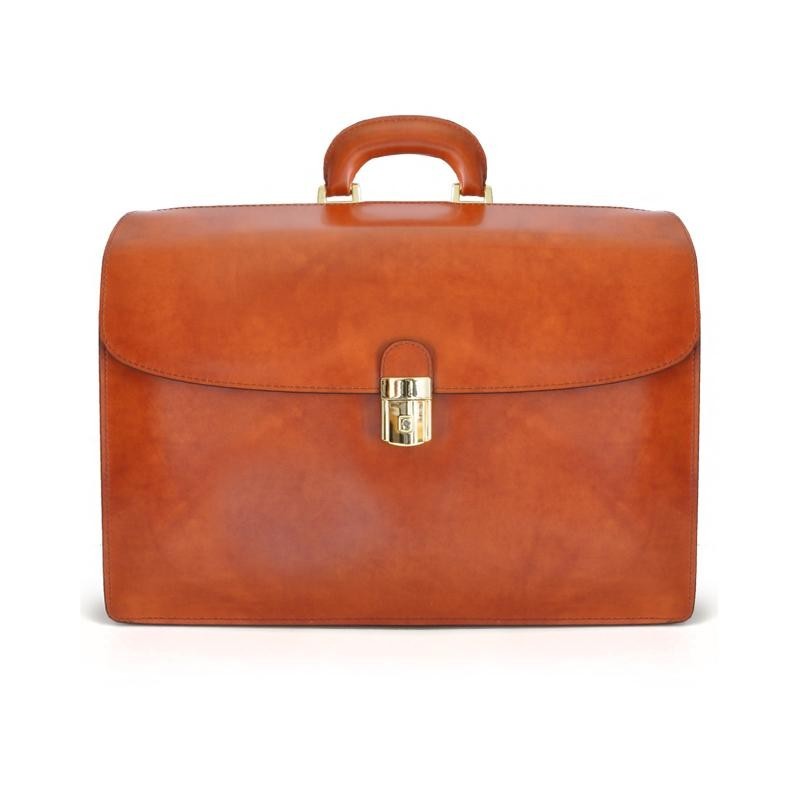 Leather briefcase diplomatic type "Leonardo" R525G
