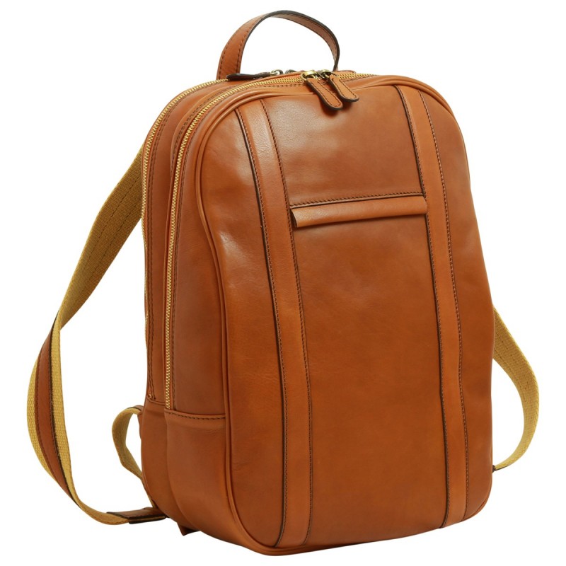 Beautiful 13 "computer backpack in soft vegetable tanned calfskin "Nowy Sącz" Cogniac