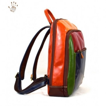 Leather men's backpack "Appia Multicolor"
