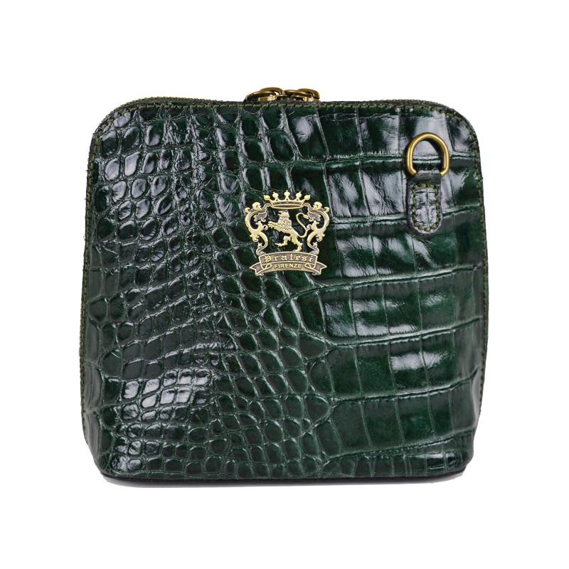 Woman crocodile embossed leather shoulder bag "Volterra" K467