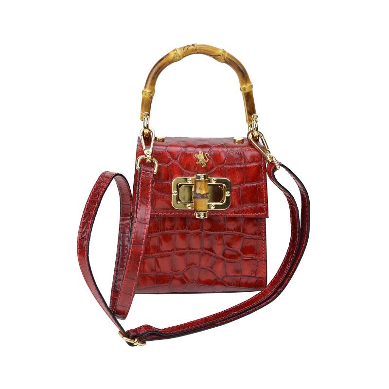 Small leather handbag with a crocodile pattern. "Castalia" K298/22