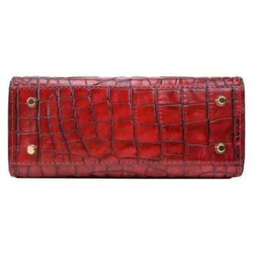 Small leather bag for women with crocodile print "Castalia" K298/26