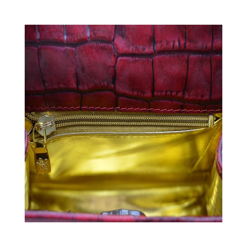 Piccola borsa in pelle donna con stampa in coccodrlillo "Castalia" K298/26