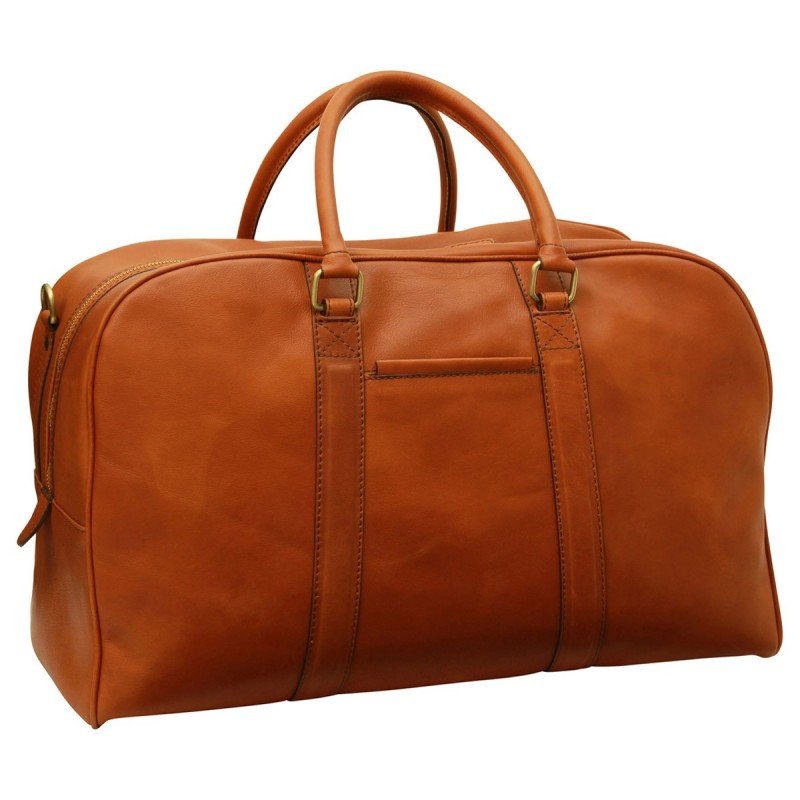 Big, minimalist travel bag in fine calfskin "Grudziądz" C