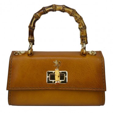 Women's leather handbag with bamboo handle "Castalia" B298/20