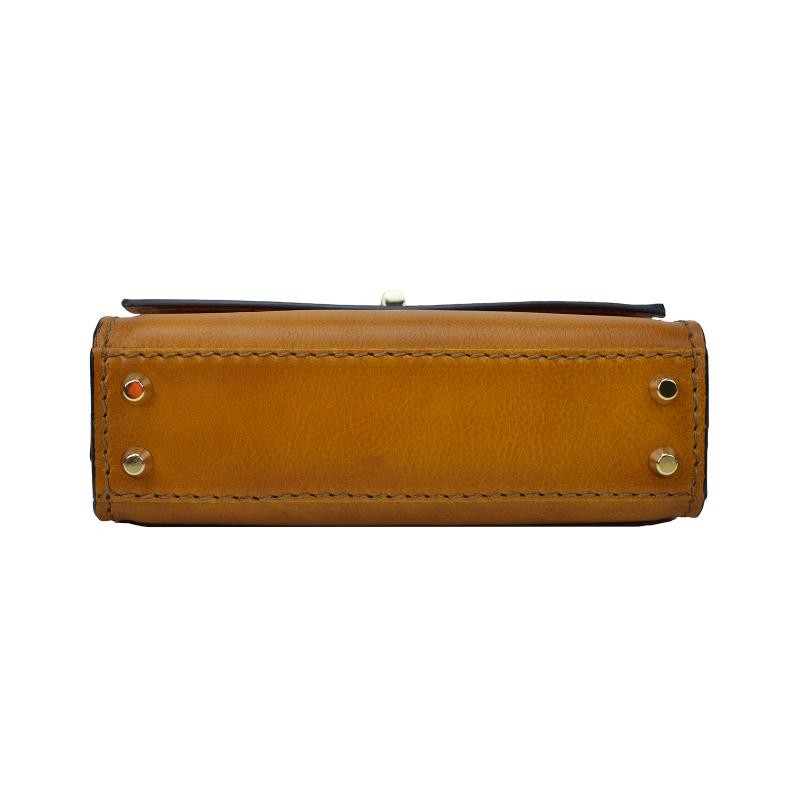 Women's leather handbag with bamboo handle "Castalia" B298/20