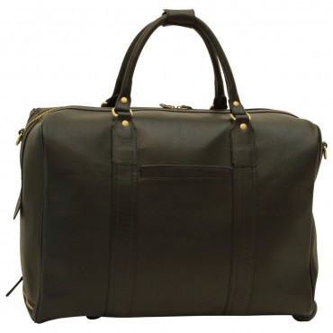 Soft Calfskin Leather Duffel Bag "Kalisz" BL