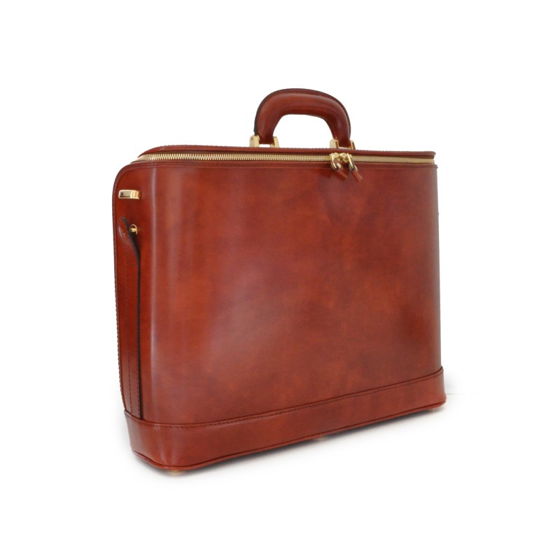Elegant leather laptop briefcase. "Raffaello" B116-15