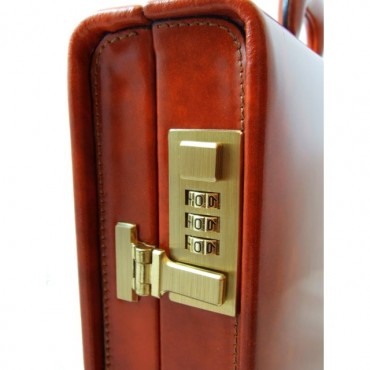 Leather briefcase 24h "Machiavelli Slim" C