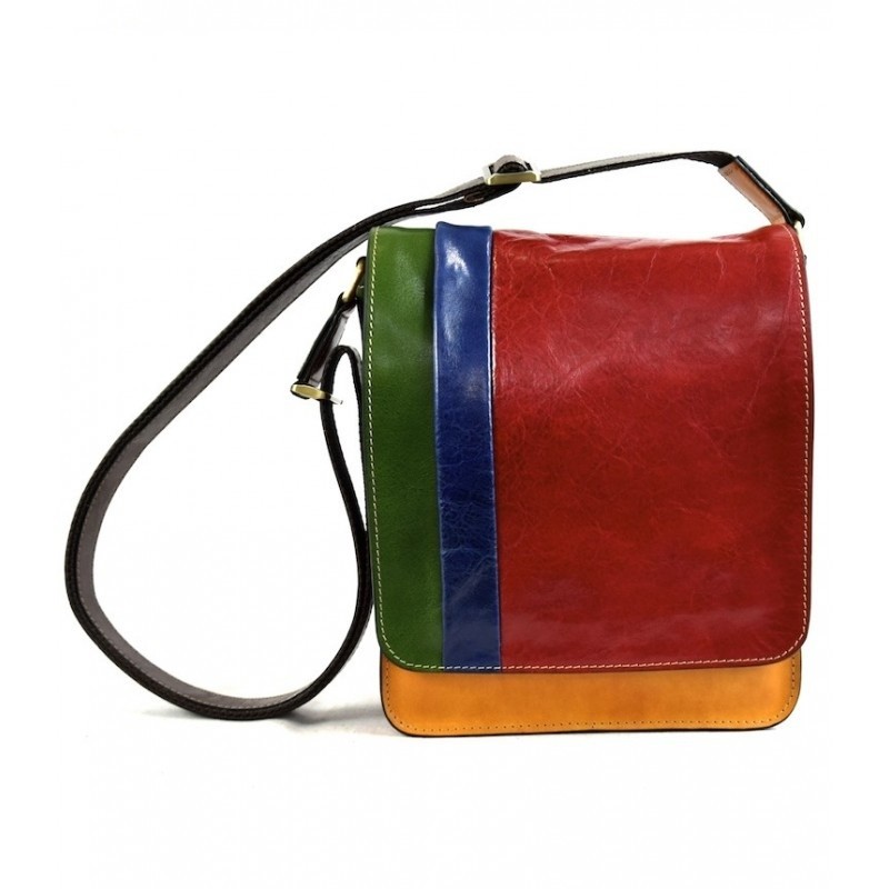 Leather Man bag "Santerno" Multicolor