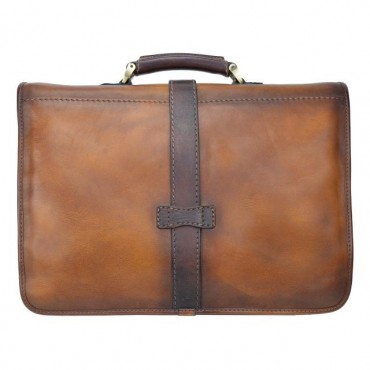 Briefcase Italian vegetable-tanned Leather "Pratomagno" B459