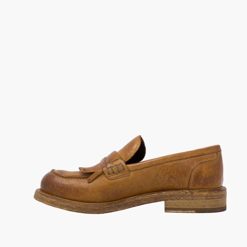 Leather men shoes "Mocassino Frange"