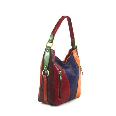 Leather Lady bag "Tiziana" Multicolor
