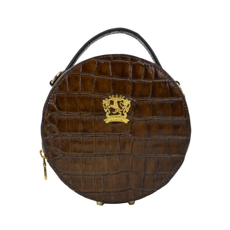 Woman oval small leather handbag "Troghi" K