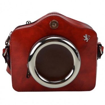 Small leather shoulder bag made in the image of a camera. R444P