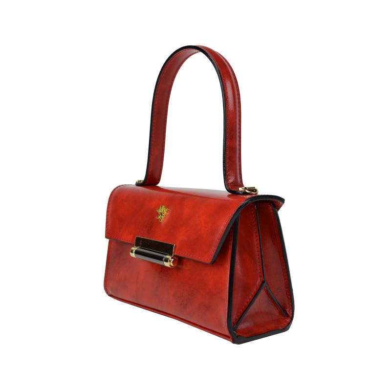 Classic woman leather bag with flap "Miss Impruneta" R146