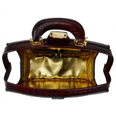 Classic woman handbag in crocodile print leather. "Miss Brunelleschi" K120/29