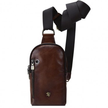 Leather Backpack Cross-Body Bag  "Passo della Futa"