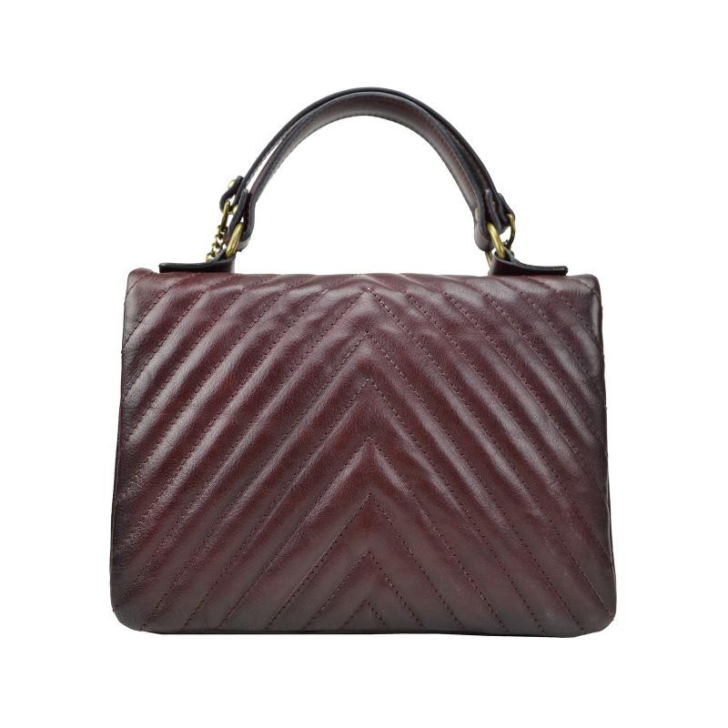 Woman leather bag with fishbone pattern "Pian d'Alma"