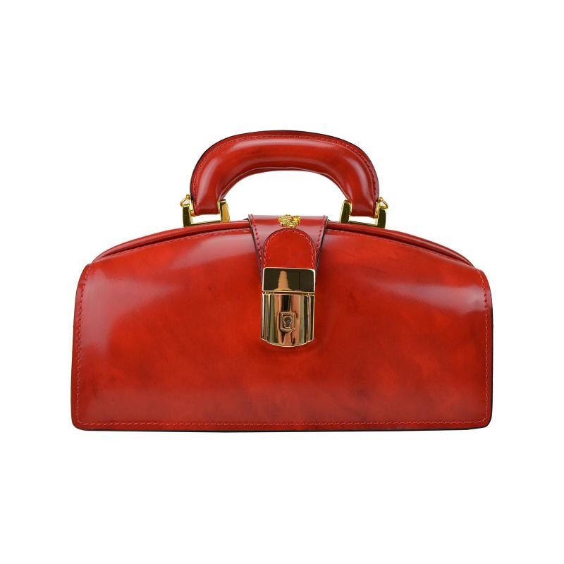 Small and elegant woman leather handbag with handle.  "Lady Brunelleschi" R120/N
