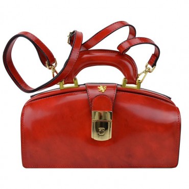 Piccola ed elegante borsa donna a mano in pelle con manico "Lady Brunelleschi" R120/N