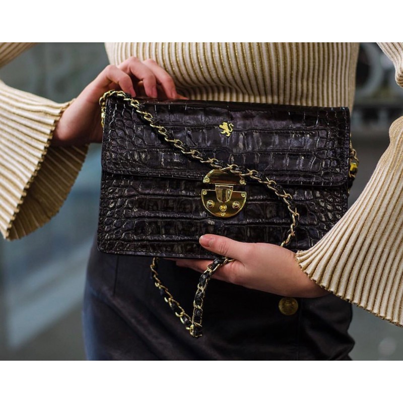 Elegant evening leather bag with a classic design "Lucrezia de' Medici"
