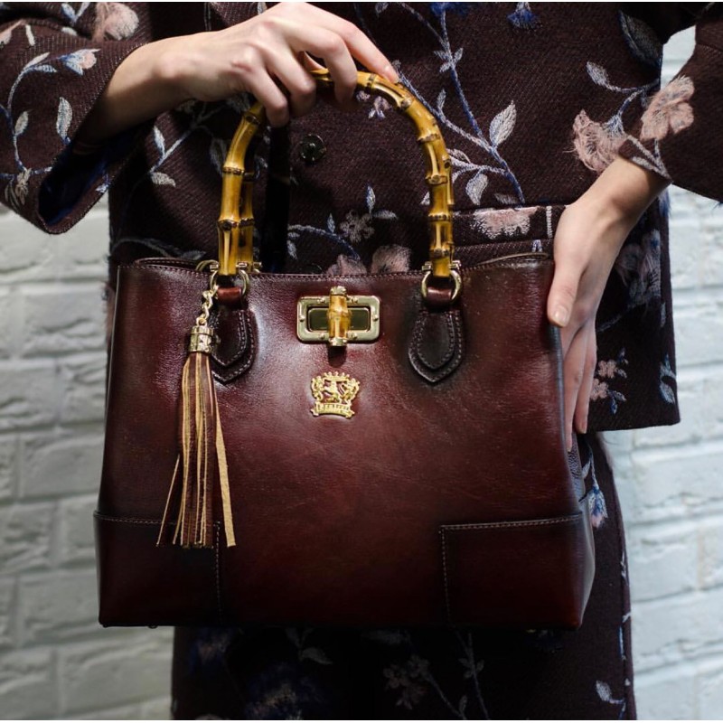Leather woman handbag "Sarteano"