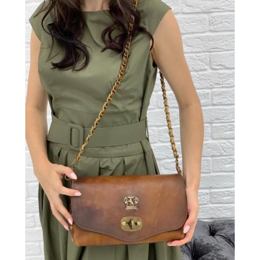 Beautiful woman leather shoulder bag "Castel Del Piano" B161