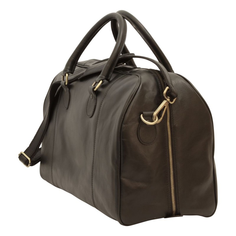 Leather duffel bag "Ostrawa" BL